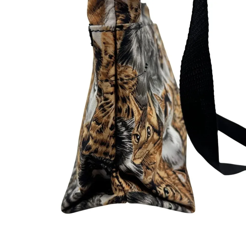Broad Bay Cat Feline Faces Whimsical Canvas Crossbody Bag